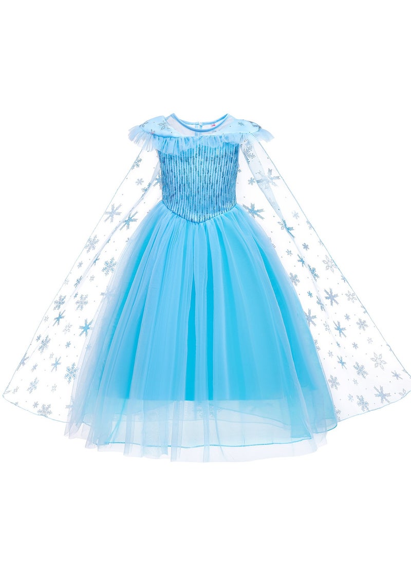 Generic - Princess Elsa Dress for Girls Frozen Elsa Costume for Girls Birthday Party Dress Up Clothes - Image 1
