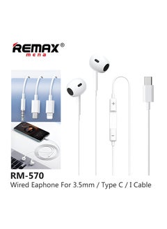 REMAX REMAX RM-570A Type-C Wired Earphone For Music & Call (1.2M)  - Image 3
