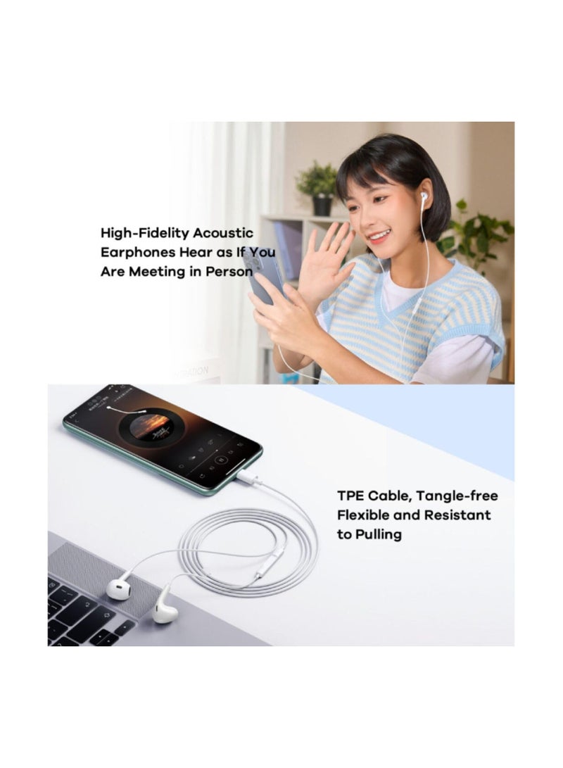 REMAX RM-570A Type-C Wired Earphone For Music & Call (1.2M)