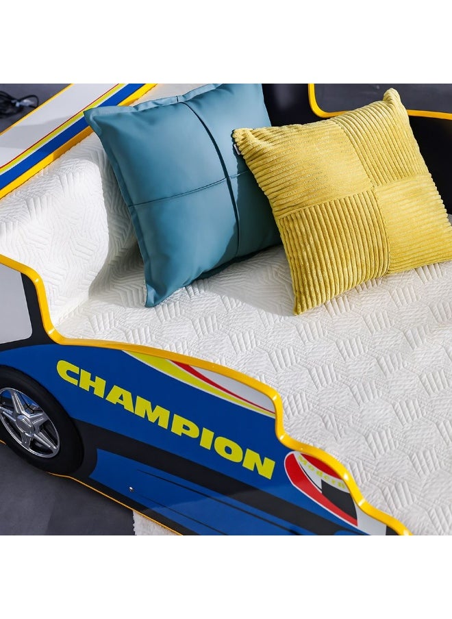 DANUBE HOME Ranger Champion 90X190 Car Bed – Kids Car-Shaped Bed for Boys & Girls – Comfortable and Stylish Children's Bed for Bedroom, Playroom, Ideal for Nursery Décor -Blue  - Image 2