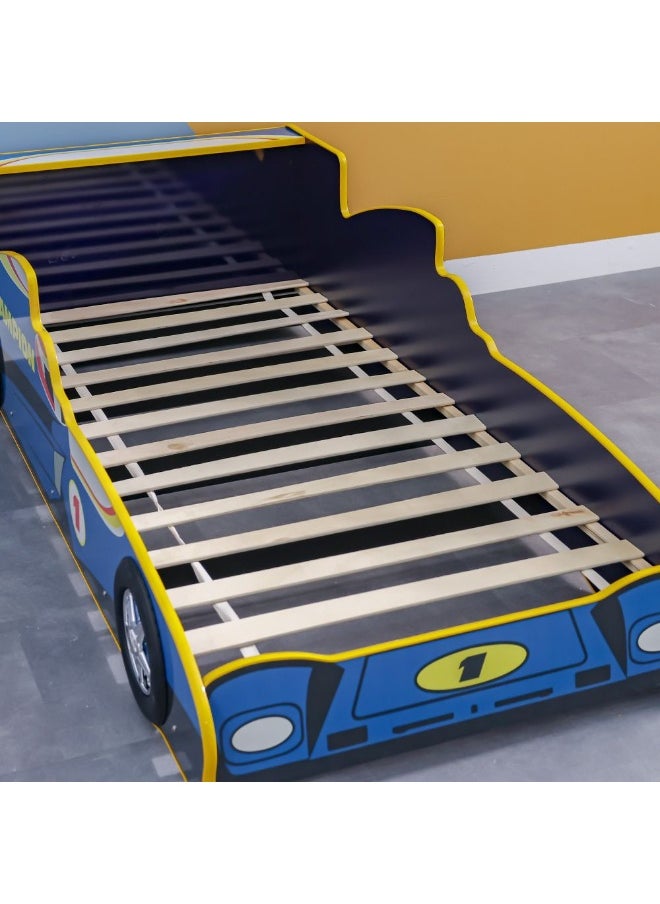 DANUBE HOME Ranger Champion 90X190 Car Bed – Kids Car-Shaped Bed for Boys & Girls – Comfortable and Stylish Children's Bed for Bedroom, Playroom, Ideal for Nursery Décor -Blue  - Image 5