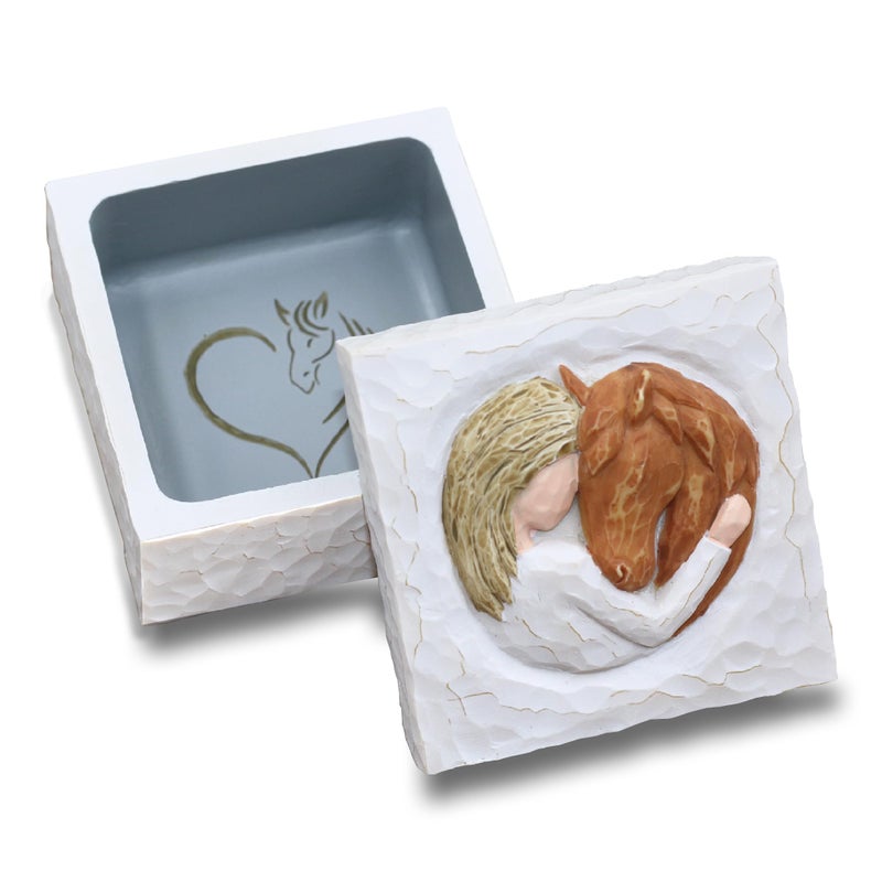 AcowSpt Horse Gifts for Women, Horse Gifts for Girls, Western Gift for Women, Sculpted Hand-Painted Keepsake Box - Image 1