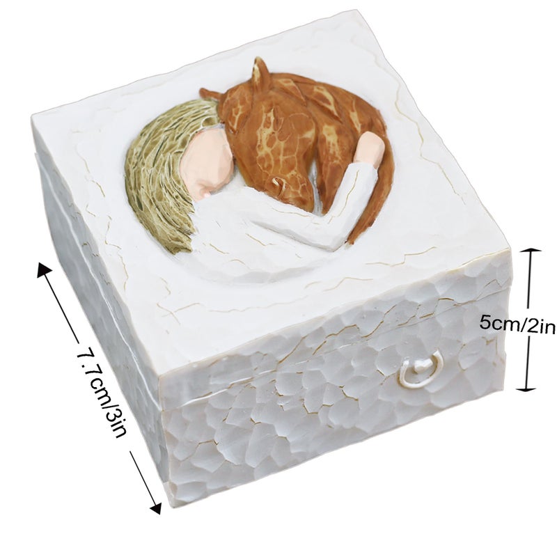 AcowSpt Horse Gifts for Women, Horse Gifts for Girls, Western Gift for Women, Sculpted Hand-Painted Keepsake Box - Image 3
