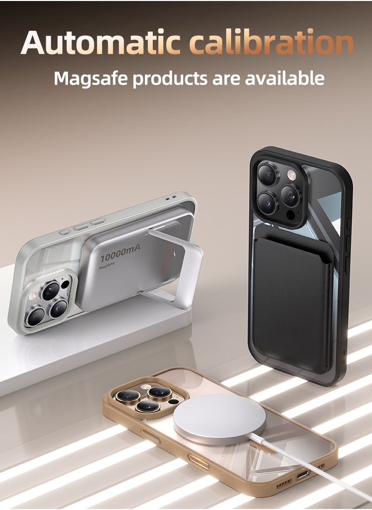 Exotic - iPhone 16 Pro Max Magsafe Transparent with Desert Brown Bumper Case - N52 Stronger Magnets - Shockproof Protection - Image 1