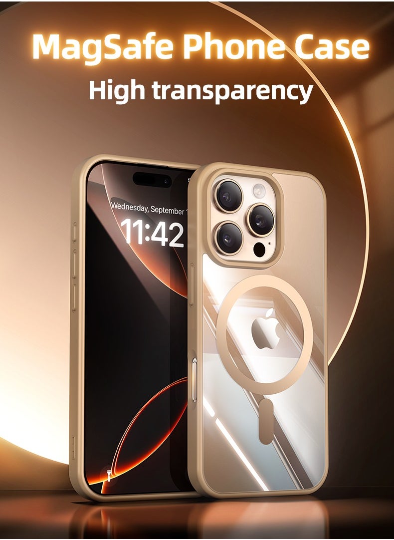 iPhone 16 Pro Max Magsafe Transparent with Desert Brown Bumper Case - N52 Stronger Magnets - Shockproof Protection - pzsku/Z47F6CD8CDDA7E9B2589EZ/45/_/1736421470/fc5ffb77-bf48-445b-b66d-aa450b286150