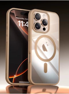 Exotic iPhone 16 Pro Max Magsafe Transparent with Desert Brown Bumper Case - N52 Stronger Magnets - Shockproof Protection  - Image 1