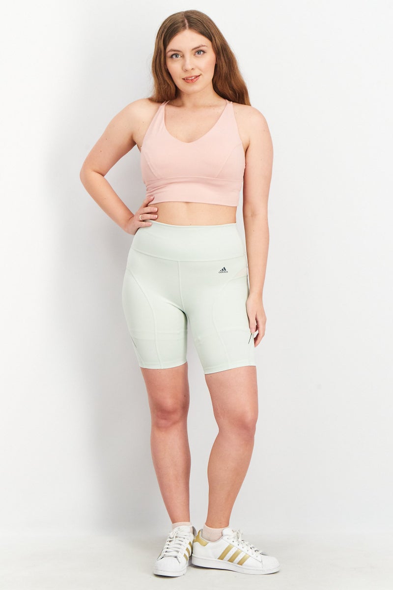 Adidas Women Sportswear Fit Training Tight Shorts, Linen Green - Image 2