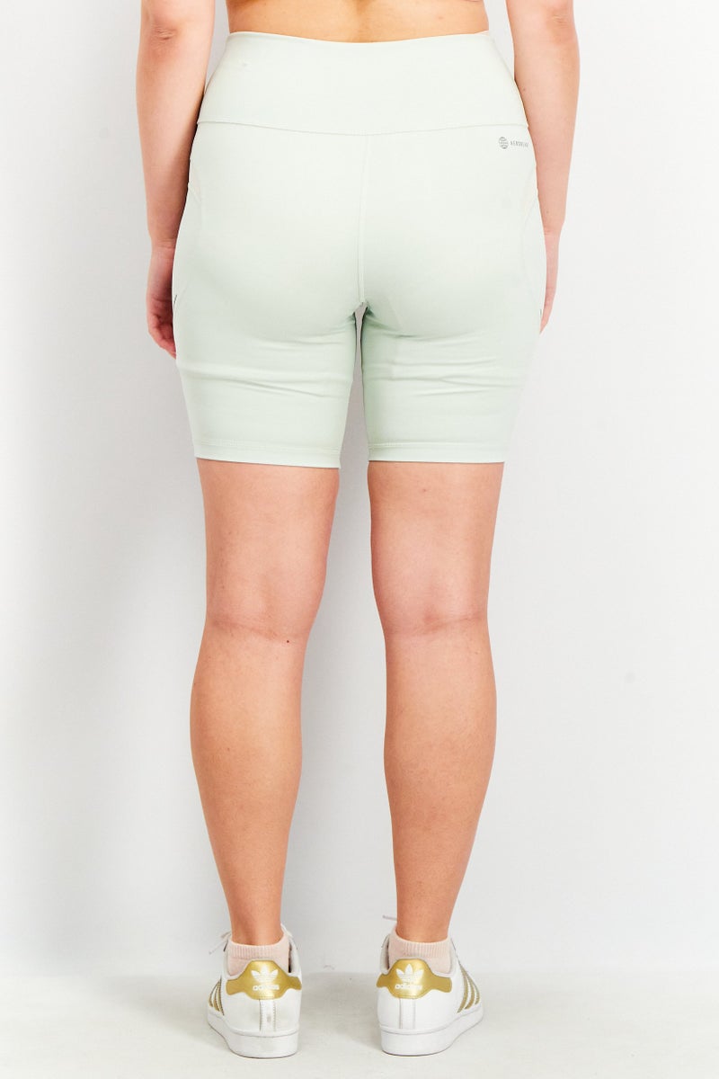 Adidas Women Sportswear Fit Training Tight Shorts, Linen Green - Image 4