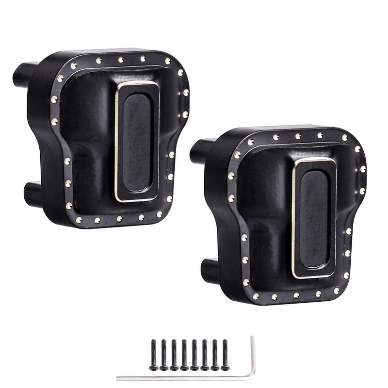 CrazyHobby 184gEach CrazyHobby Brass Diff Covers Axle Covers for TRX4M TRX4MT K10 High Trail F150 Bronco Defender 118 Crawler Car Front Rear Black Gold - Image 3