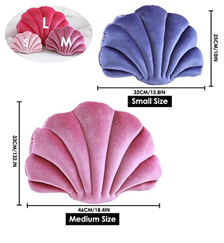 Patty Both Seashell Decorative Pillow Velvet Seashell Throw Pillow Sea Shell Shaped Throw Pillow Decorative Pillows for Bed Couch Home Office Decor Violet Small - Image 3