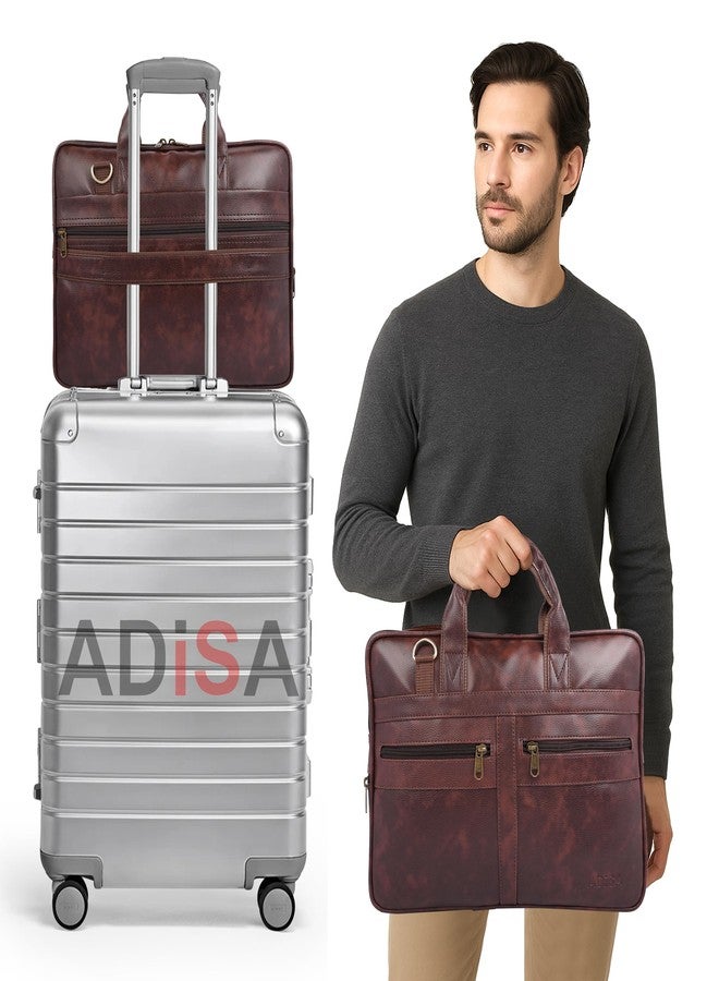 ADISA حقيبة مكتبية ADISA للكمبيوتر المحمول للرجال (LB6054-BRO) - Image 3