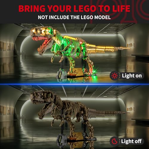 BRIKSMAX 20 Light Kit for LegoDinosaur Fossils Tyrannosaurus rex Innovative Led Lighting Compatible with Jurassic World 76968 Not Included Lego Set - Image 5