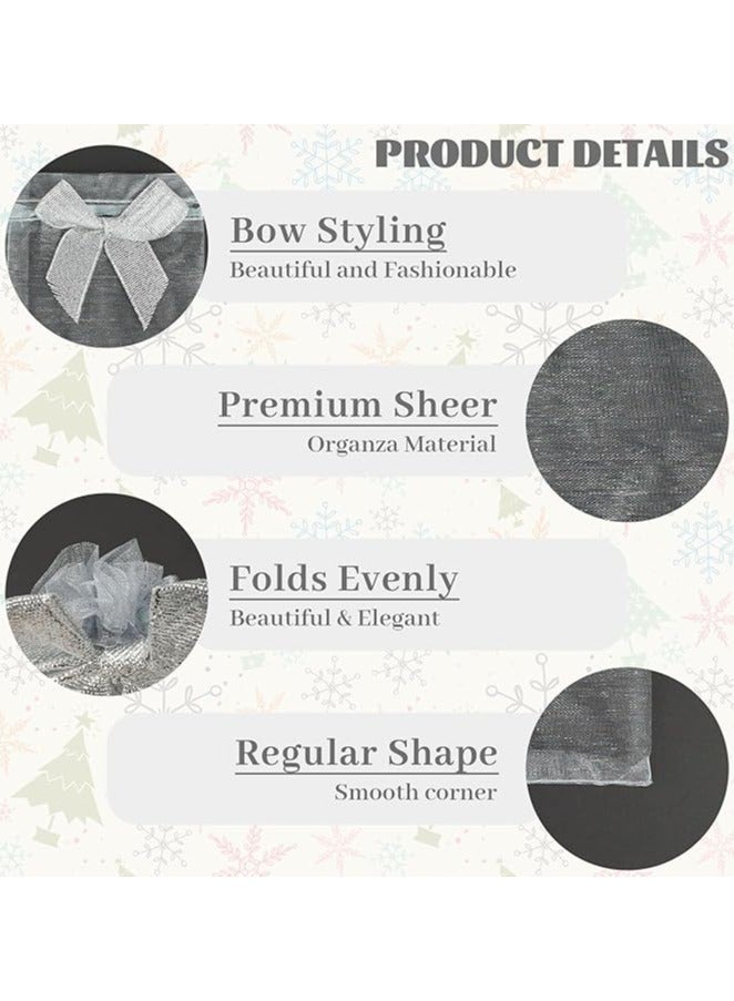 50 PCS Premium Silver Sheer Organza Bags 3.6"x2.7" Wedding Favor Bags Jewelry Gift Bags for Party Christmas Festival - Image 5