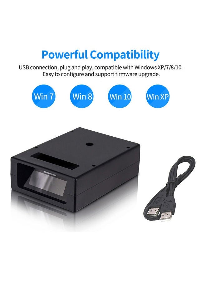 NIBEMINENT Mini Embedded Barcode Scanner Self-Induction One Dimensional USB Connection Support Compatible with Windows Black  - Image 3