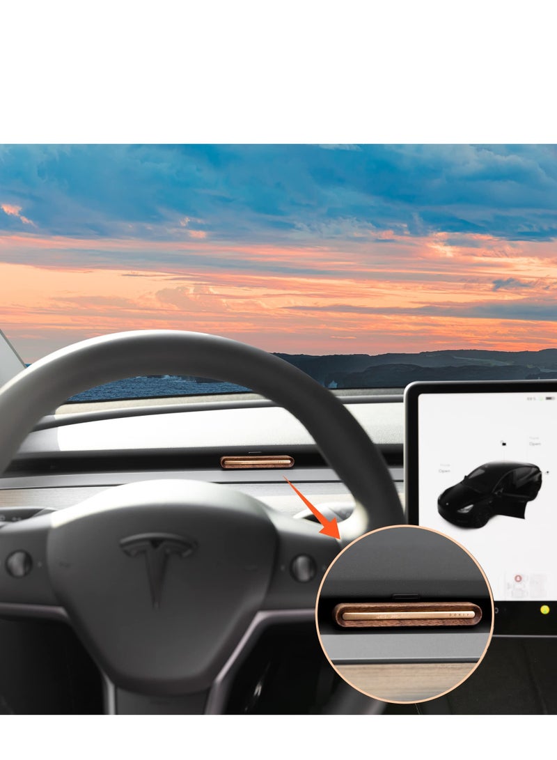 بيوينتي Tesla Model 3 and Y Car Air Freshener, Vent Clip Fragrance Diffuser with Aromatherapy Sticks, Wood Grain Design - Image 1