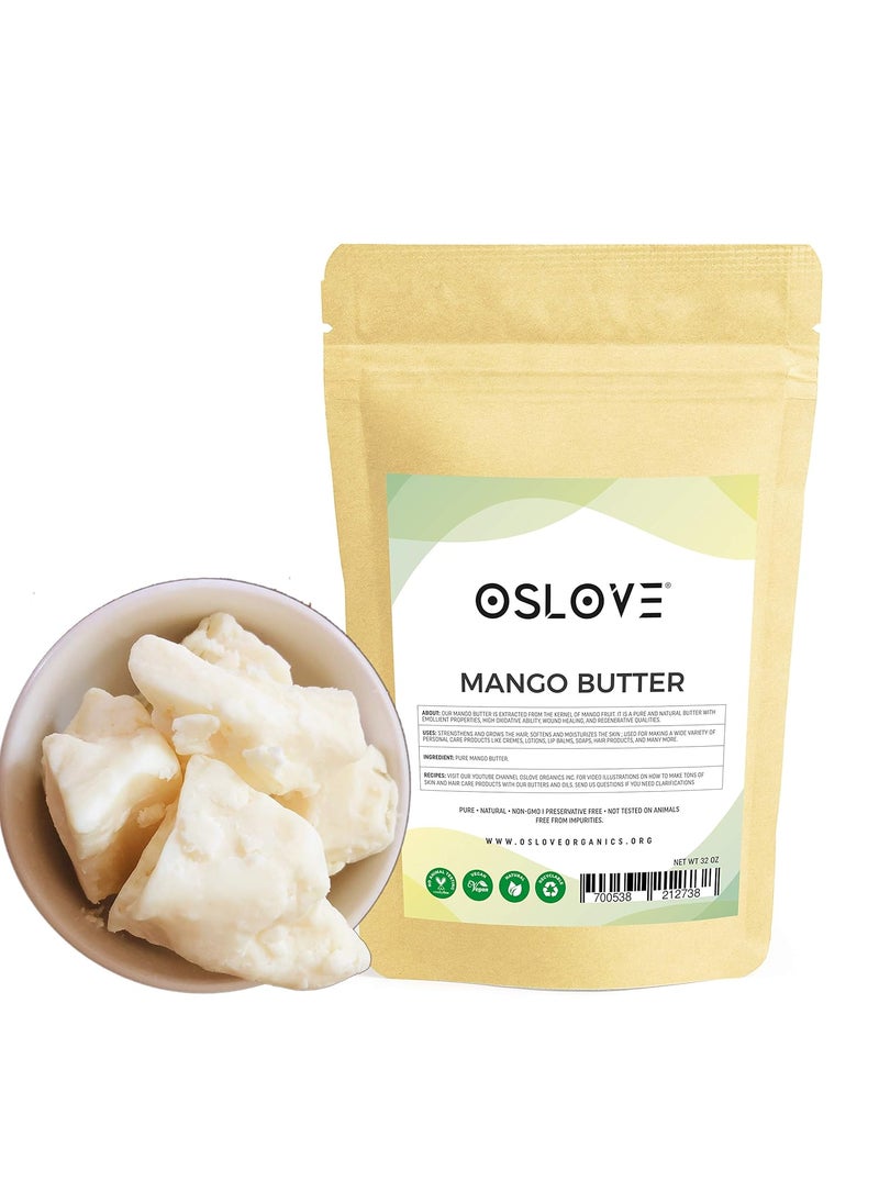 Oslove Organics Mango Butter 2 LB by Oslove Organics Pure Natural Hand packed Fresh  Fluffy in DIY mixes  Obtained from Mango seeds  Use for DIY leave in conditioner Salves Body Butter Lotions  Soaps 