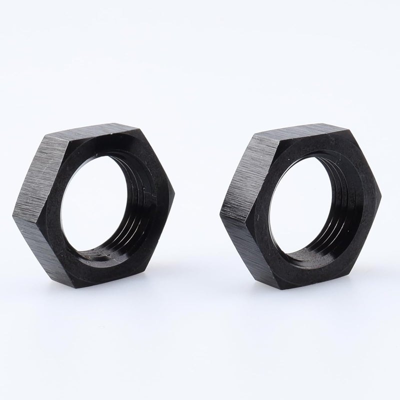 AC PERFORMANCE Aluminum -8 AN Female Thread Hex Bulkhead Locking Nut for AN8 Bulkhead Fitting Adapter, Black Anodized, Pack of 2 - Image 3