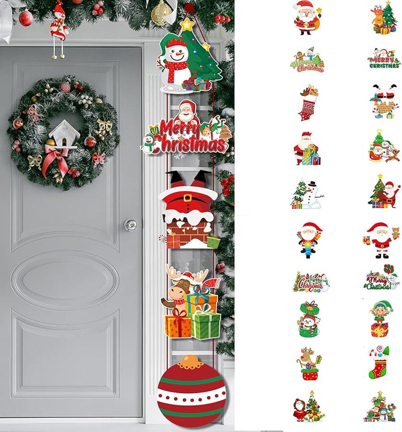 Christmas Garage Door Couplet Decor Hanging Sign Indoor Outdoor Color A - Image 3