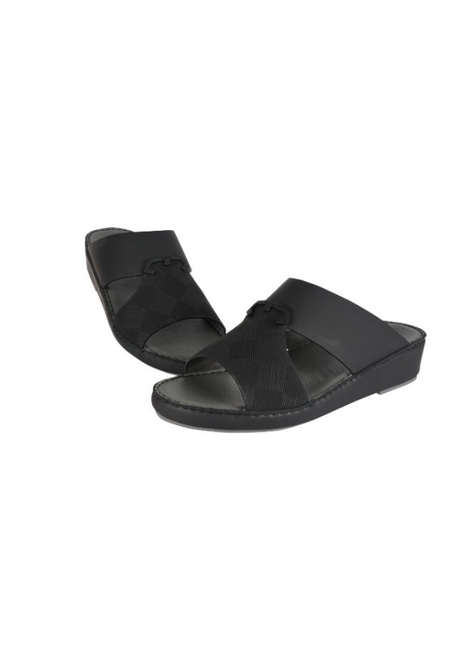 barjeel uno - Barjeel Uno Mens Arabic Sandals BSP1-56 Black - Image 1