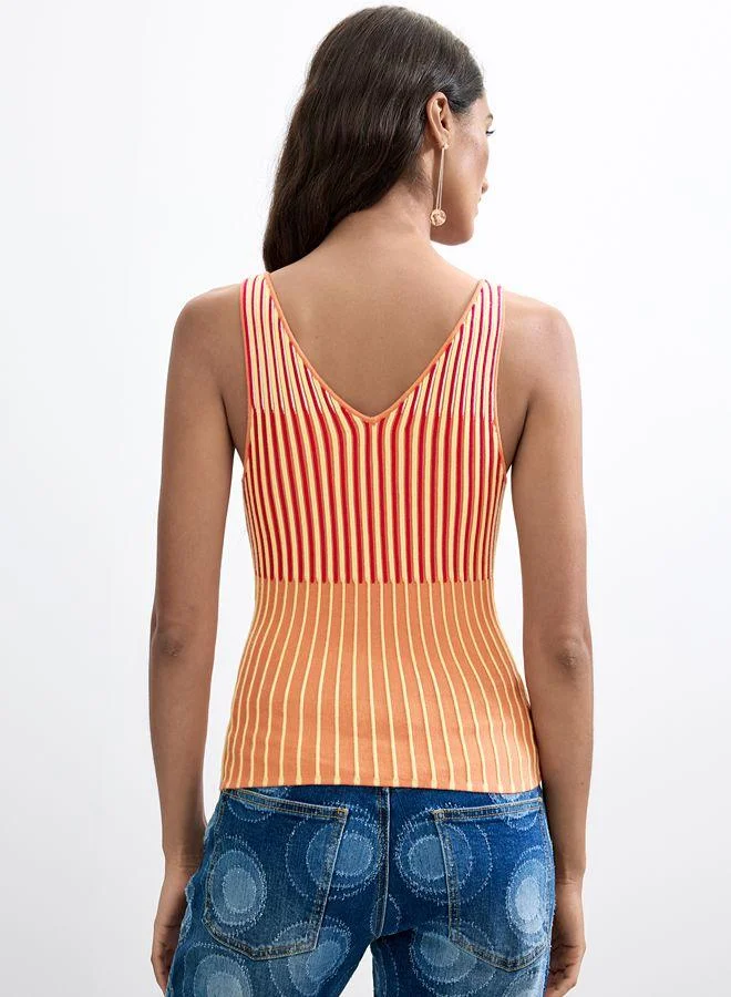 Desigual Yellow Sleeveless knit t-shirt for Women | Best Price UAE