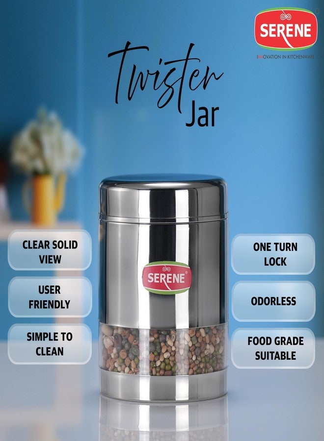 Serene Stainless Steel Transparent Container Jar 1222-2 PC - Image 4