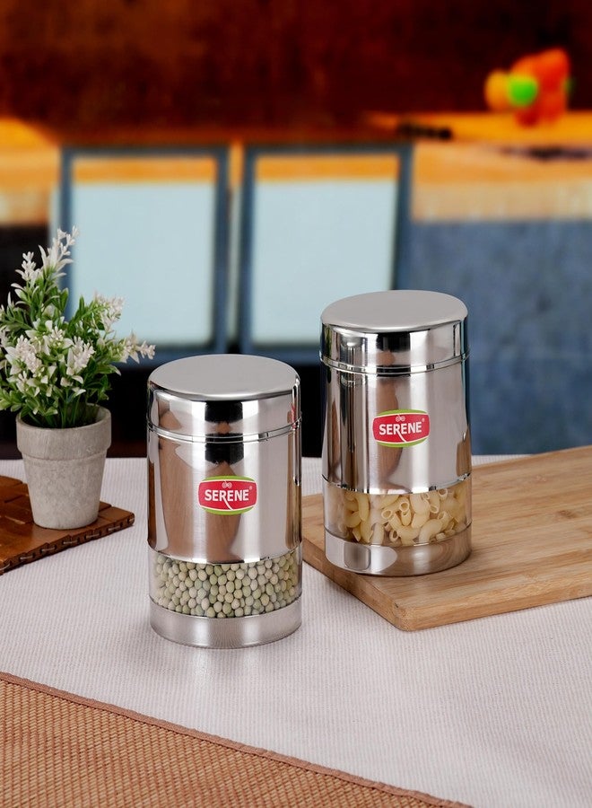 Serene Stainless Steel Transparent Container Jar 1222-2 PC - Image 5
