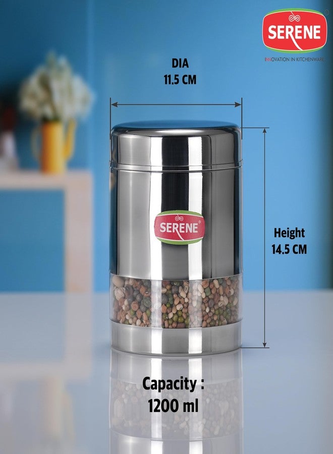 Serene Stainless Steel Transparent Container Jar 1222-2 PC - Image 3