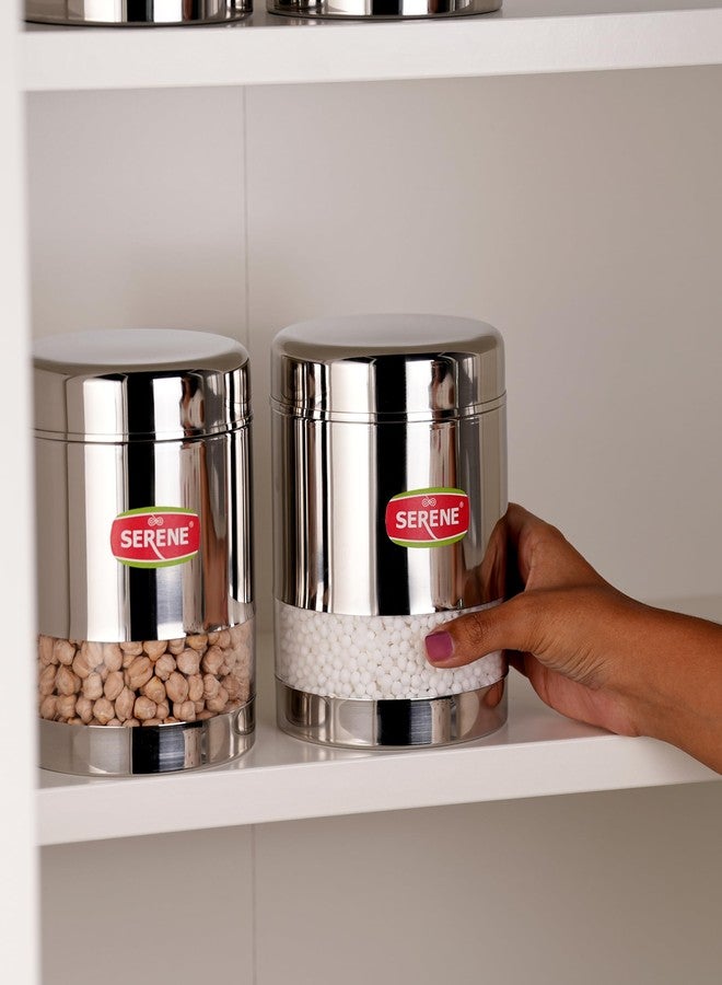 Serene Stainless Steel Transparent Container Jar 1222-2 PC - Image 2