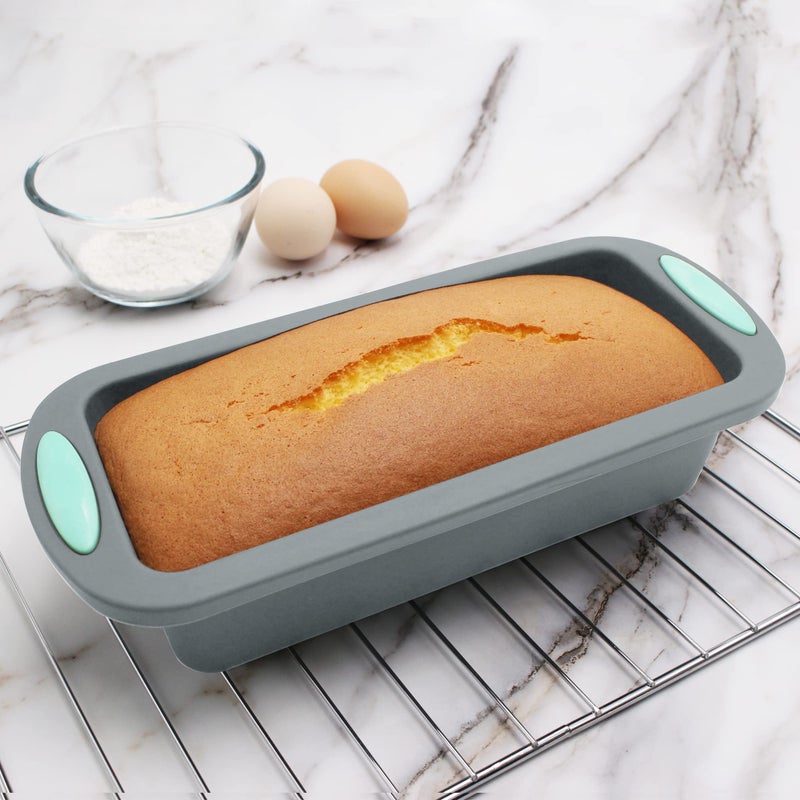 To encounter 45 Pieces Silicone Bakeware Set, Heat Resistant Baking Pans, Nonstick Baking Molds for Cake, Bread and Cupcake, with Measuring Cups and Spoons Set, Light Grey - Image 4