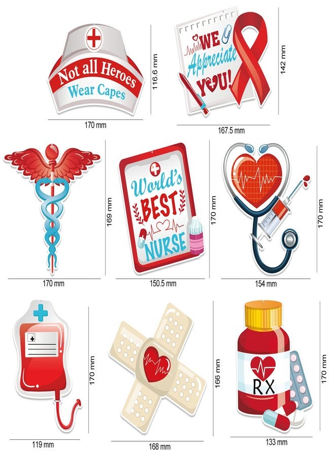 هواف زينة شكر الممرضات من HOWAF - 30 قطعة من زينة أسبوع تقدير الممرضات باللونين الأحمر والأزرق - الطب، التمريض، يوم الممرضات، أسبوع الممرضات السعيد - Image 2