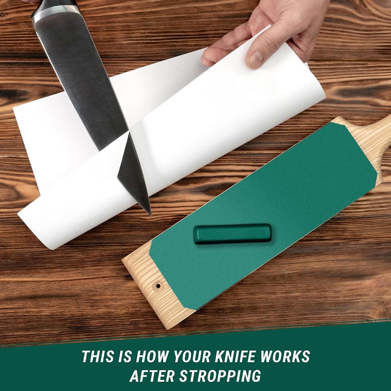 BeaverCraft Leather Strop for Knife Sharpening with Stropping Compound - Knife Strop Kit LS1P1 - Image 5