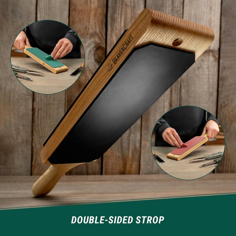 BeaverCraft Leather Strop for Knife Sharpening with Stropping Compound - Knife Strop Kit LS1P1 - Image 4