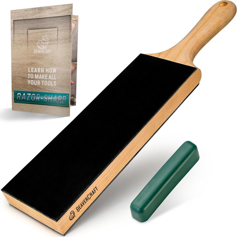 BeaverCraft Leather Strop for Knife Sharpening with Stropping Compound - Knife Strop Kit LS1P1 - Image 1