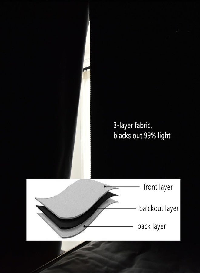 Teanea 2 Panels Blackout Bunk Bed Curtains Tent Privacy Cloth for Twin Men Women Home Dorm Use, Super Blackout Black - Image 5