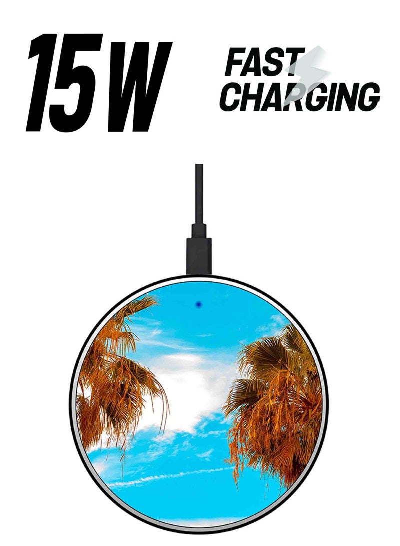 Theodor Tree Architecture Printed Fast Wireless Charger With USB Cable Multicolour - Image 1