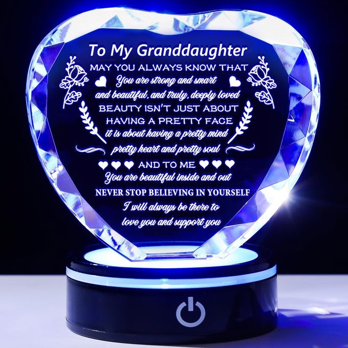 GRANDDAUGHTER GIFTS FROM GRANDMA VALENTINE DAY CHRISTMAS GRADUATION BIRTHDAY GIFT IDEAS FOR GRANDDAUGHTER FROM GRANDPARENTS HEART CRYSTAL KEEPSAKES TO MY GRANDDAUGHTER PRESENT ON WEDDING DAY BACK TO SCHOOL