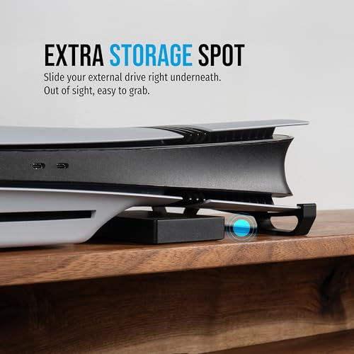 Glistco Skates - Horizontal Stand for PS5 Pro Compatible with Disc & Digital Edition (Black) - Image 5