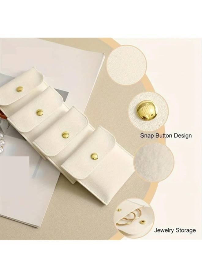 Snap Closure Storage 6pcs Faux Leather Jewelry Pouches, Assorted Colors Snap Bags for Rings, Pendants, Necklaces - Perfect Storage Solution - Image 5