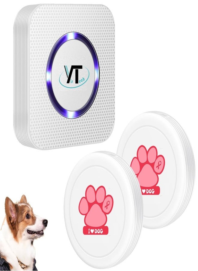 YisTech Dog Bell for Door Potty Training Wireless Dog Door Bell with Waterproof Touch Button Doggie Bells for Dogs to Ring to Go Outside (Two Button One Receiver) - Image 1