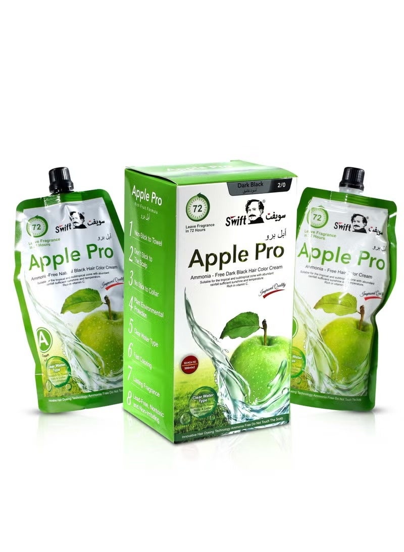 سويفت صبغة شعر أبل برو غراي كوفرج، كريم لون شعر أسود طبيعي 500 مل (أسود داكن) - Image 3