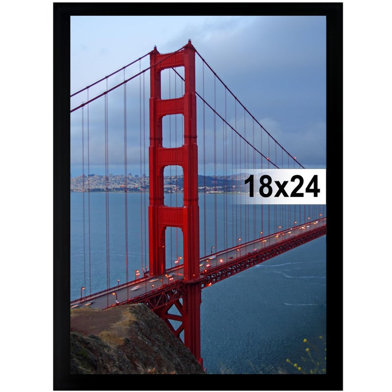 BESCRCL 18x24 Frame Wall Hanging Photo Frame 18 x 24 Poster Frame Black 1 Pack
