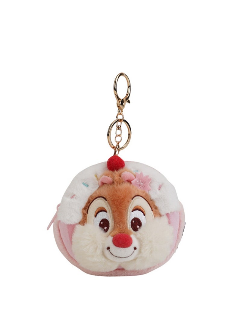 10.5cm Cute Plush Texture Coin Purse, Key Pendant, Bag Pendant Decoration, Suitable For Children'S Toy Gifts (Squirrel Strawberry Swiss Roll 2) - Image 1