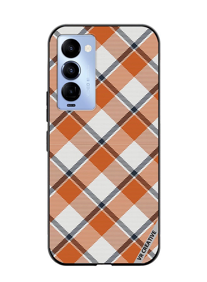 VR CREATIVE Protective Case Cover For Tecno Camon 18/18 P Check Texture Design Multicolour - Image 1