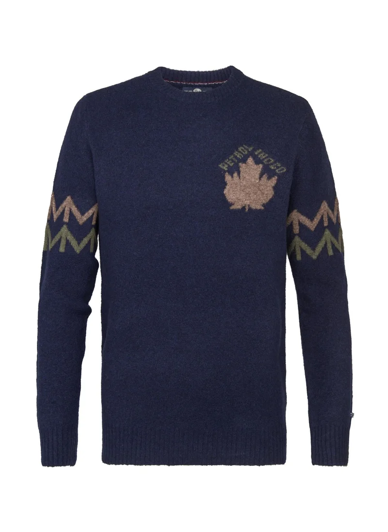 بترول اندستريز Men Knitwear Round Neck Basic