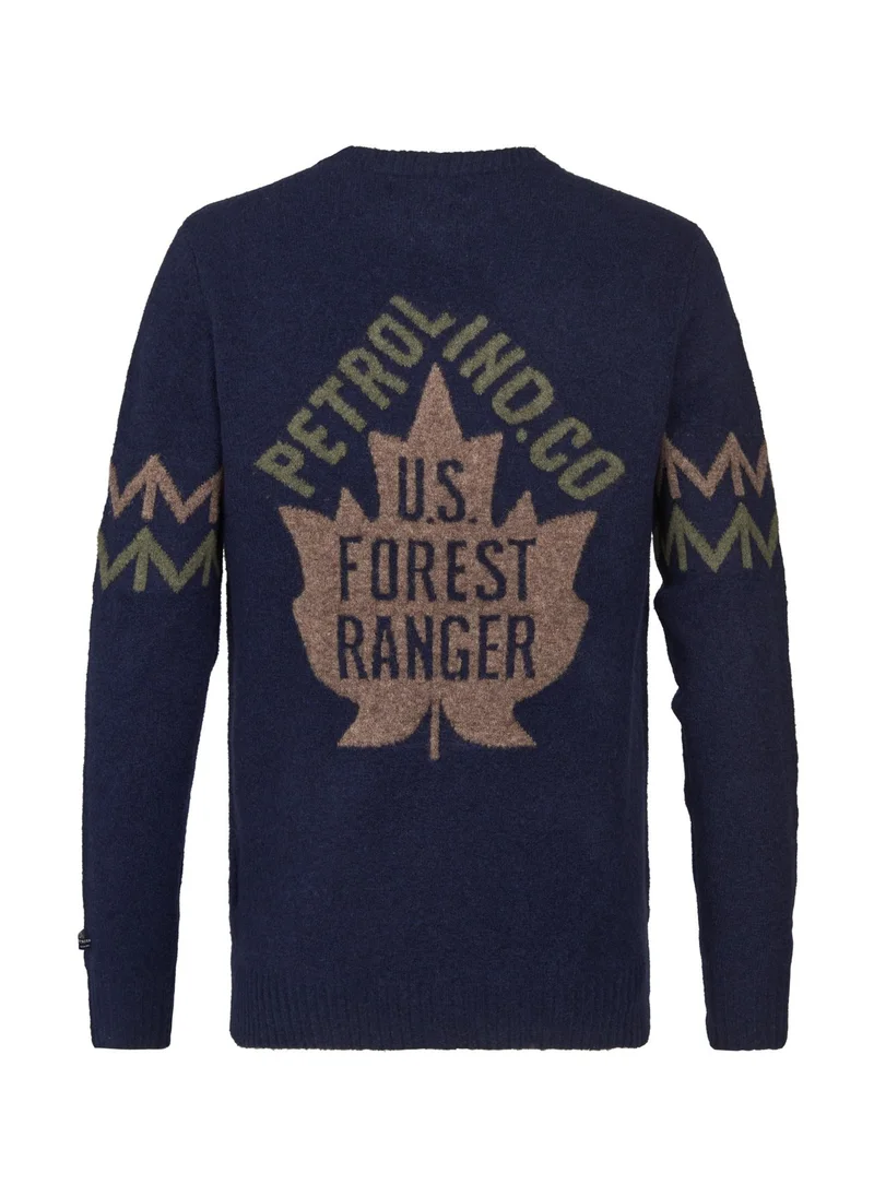 بترول اندستريز Men Knitwear Round Neck Basic