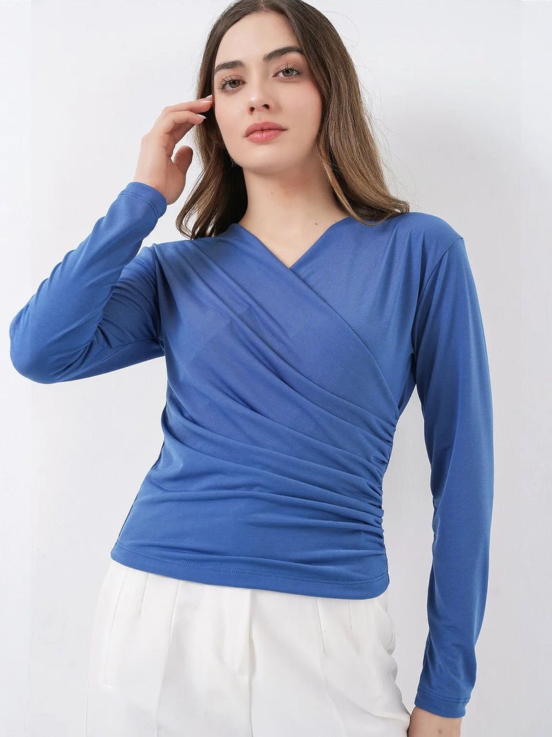 BIG DART BDART Women's V-Neck Long-Sleeve Wrap Top - Image 3