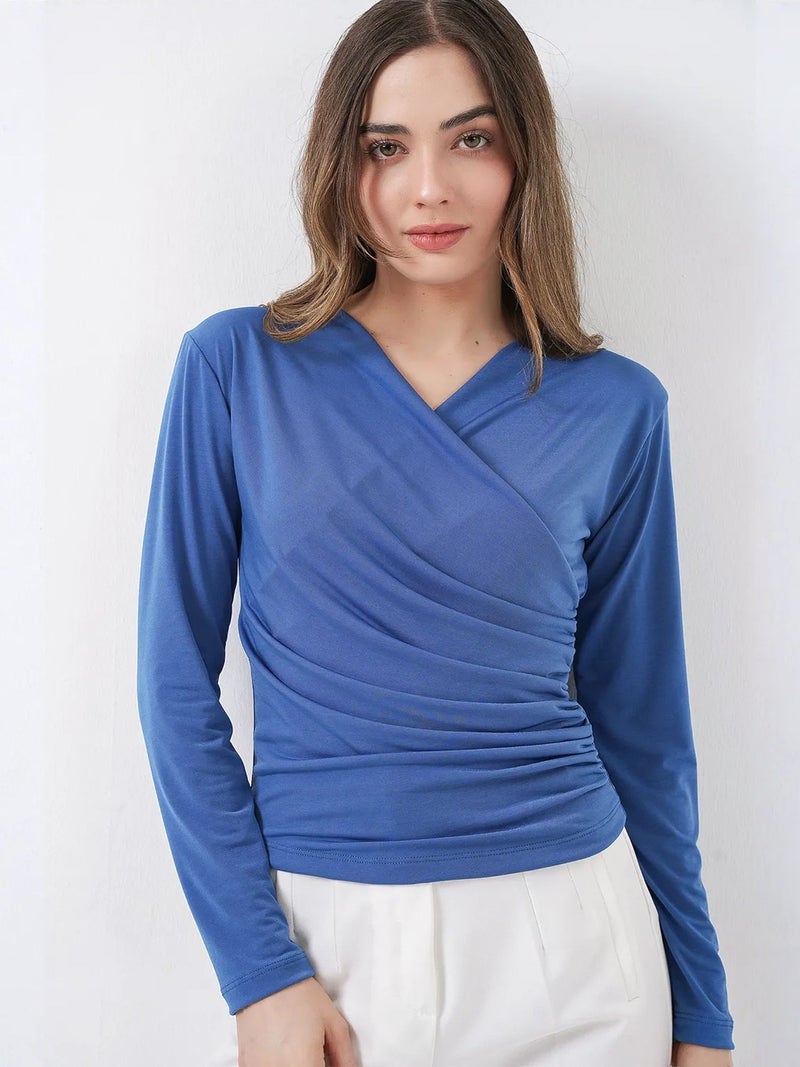 BIG DART BDART Women's V-Neck Long-Sleeve Wrap Top - Image 4
