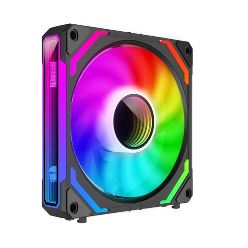 Redragon GCF012 Standard 120mm PC Case Fan, Daisy-Chain Connection, 5V 3Pin ARGB Lighting, 4 Pin PWM Case Fan, for Radiator/Computer Case Cooling, 120x120x25mm, 3 Pack, Black - Image 4