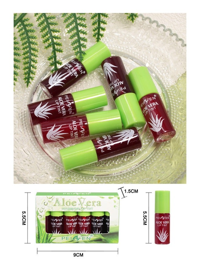 PeiYen Aloe Vera Nourishing Lip Tint- Moisturizing Lip Gloss with Natural Aloe Vera Essence, Liquid Lipstick Kit Set of 6 with Long Lasting Hydrating and lightweight Lip Colour - Image 5