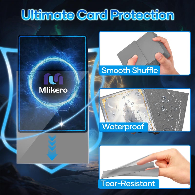 Mlikero 500 Count Card Sleeves, Matte Magic Card Sleeves, Smooth Shuffle & Tear Resistant, Fit for MTG, TCG, CCG (Silver) - Image 4